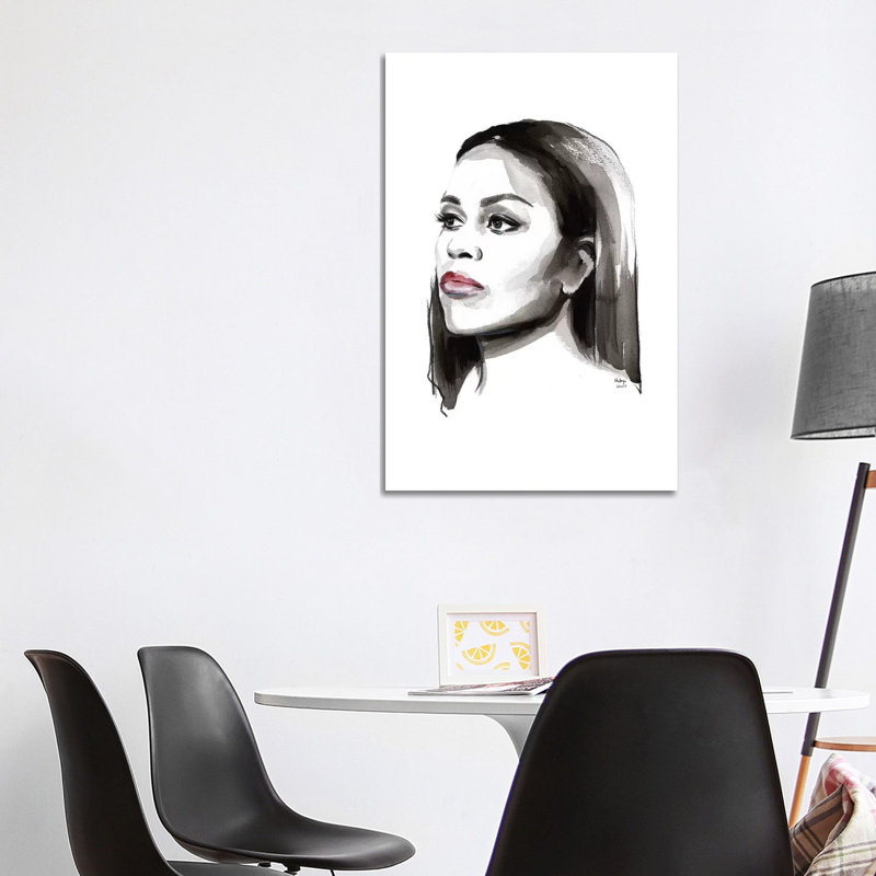 « Michelle Obama » par Hodaya Louis-impression, Pas de tapis, H 40 po x l 26 po x P 1,5 po, Toile tendue