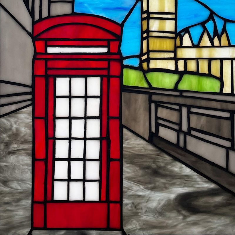 Panneau de vitrail 14,5 "H London