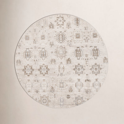 Beige Ivory Machine Washable Oriental Rug