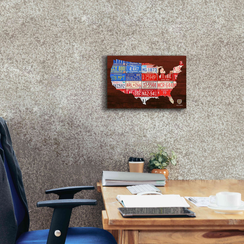 «USA Flag Map» par Design Turnpike, H 12 po x l 18 po x P 0,75 po