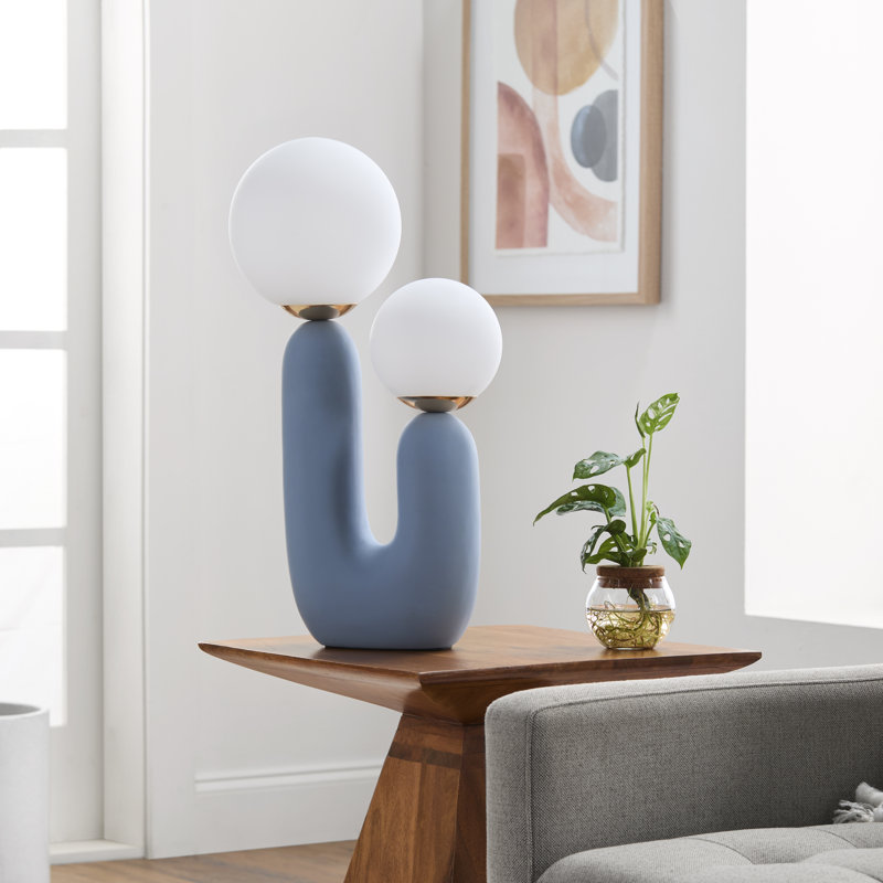 Lampe de table Nora, Bleu, H 22 po x l 8 po x P 12 po