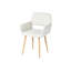 Ensemble de deux chaises de salle à manger en acier et tissu beige et chêne