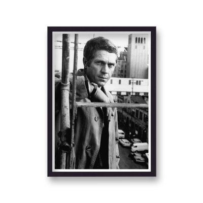 Steve Mcqueen Classic Pose Fire Escape Bullitt - Single Picture Frame Print