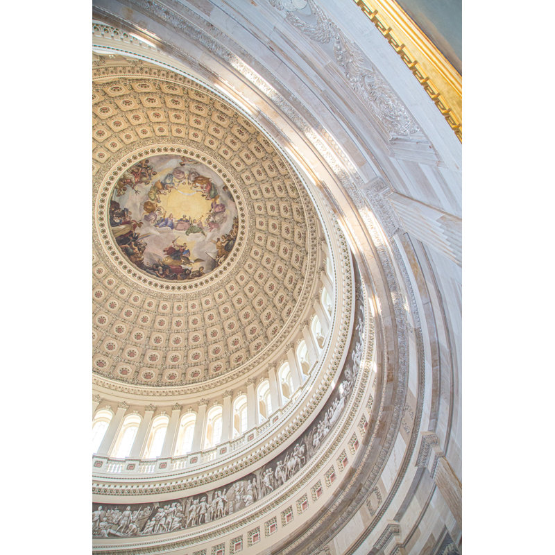 " U.S. Capitol Building Rotunda Interior Upward Facing - Side Edge Detail Less Color ", 24" H x 16" W x 1.5" D