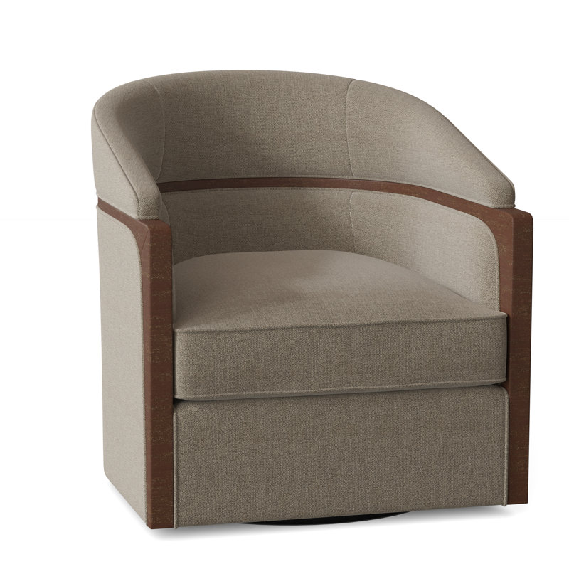 Forester Upholstered Swivel Barrel Chair, Montego Bay, Linen (3152 72)