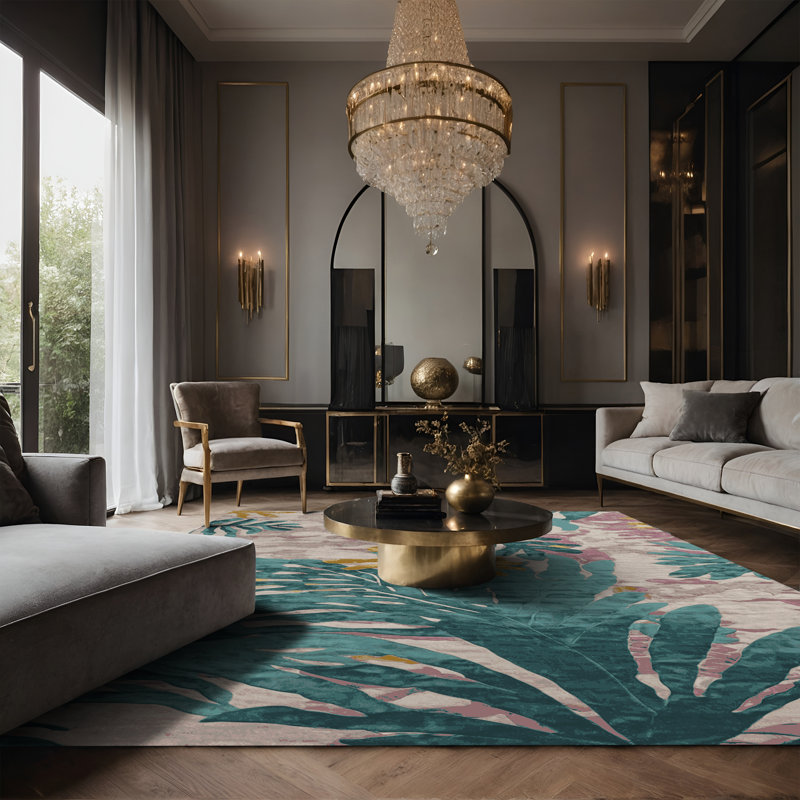Tapis gris soyeux et moelleux, Rectangle 4 pi x 6 pi