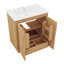 Ensemble de meuble-lavabo de 30 pouces avec lavabo intégré, armoire de salle de bain multifonctionnelle avec portes et un tiroir
