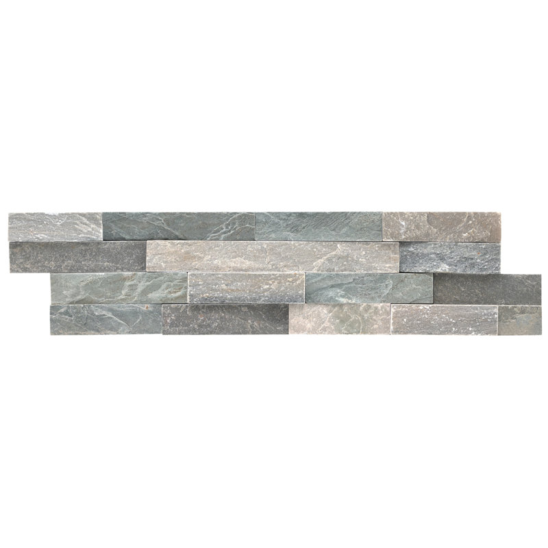 Stonecrest 6 in. x 24 in. Split Face Natural Stone Ledger Panel Wall Tile, Cobalt Mist