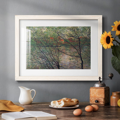 «His Bank, The Island De La Grande Jatte» par Claude Monet - reproduction d'art, emmêlée et encadrée sous verre acrylique