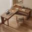Bureau en bois de noyer massif en L avec 3 tiroirs-109624434-109624429