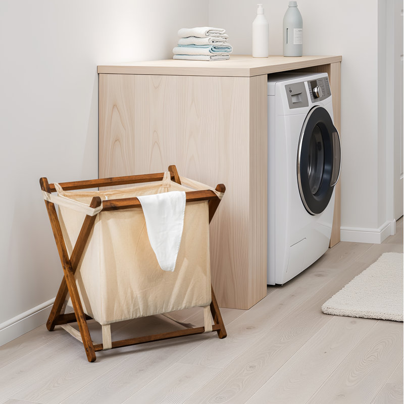 X-frame Folding Laundry Hamper, 21.1" H x 20.7" W x 15.4" D