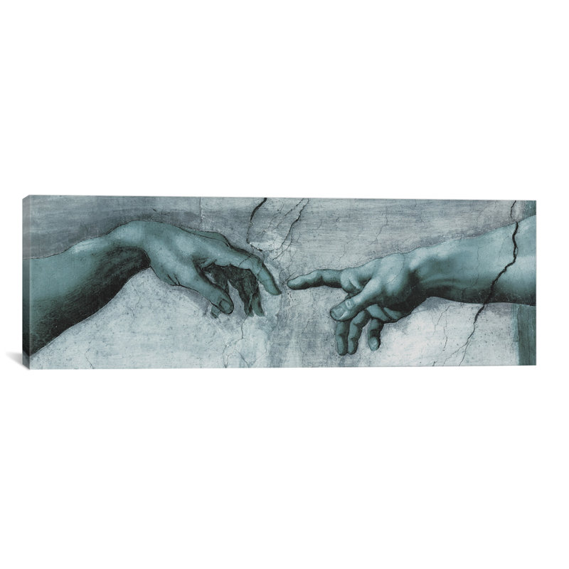 La création d'Adam V par Michel-Ange - Reproduction giclée sur toile panoramique, H 24 po x l 72 po x p 1,5 po