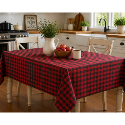 52"x52" Sq. Buffalo Red Plaid Tablecloth