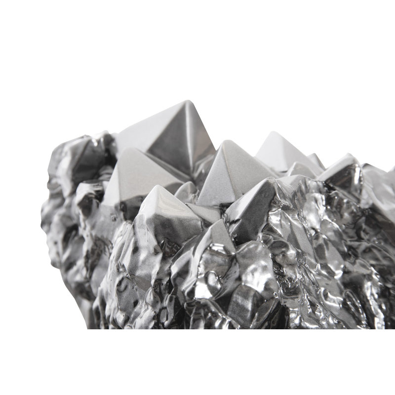 Large Cast Crystal Liquid Silver Tabletop Accent