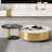 Ninah No-Assembly Required, Modern Light Luxury Round Nesting Coffee Table With 1 Drawer, Glass Rock Panels