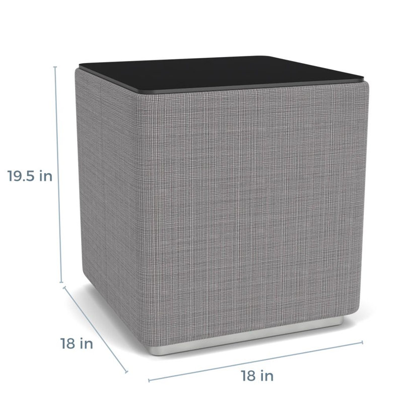 Table de salon avec plateau en stratifié Darsey, Argent; gris chambray, 20", Nuit noire
