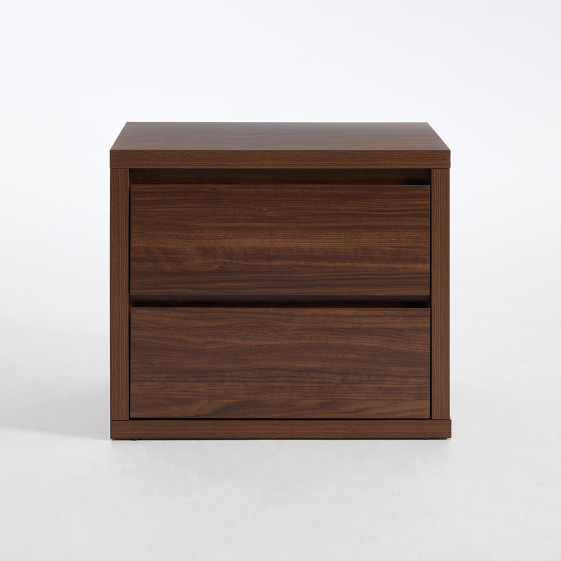 69cm W Manufactured Wood Bedside Table, Mahogany Brown