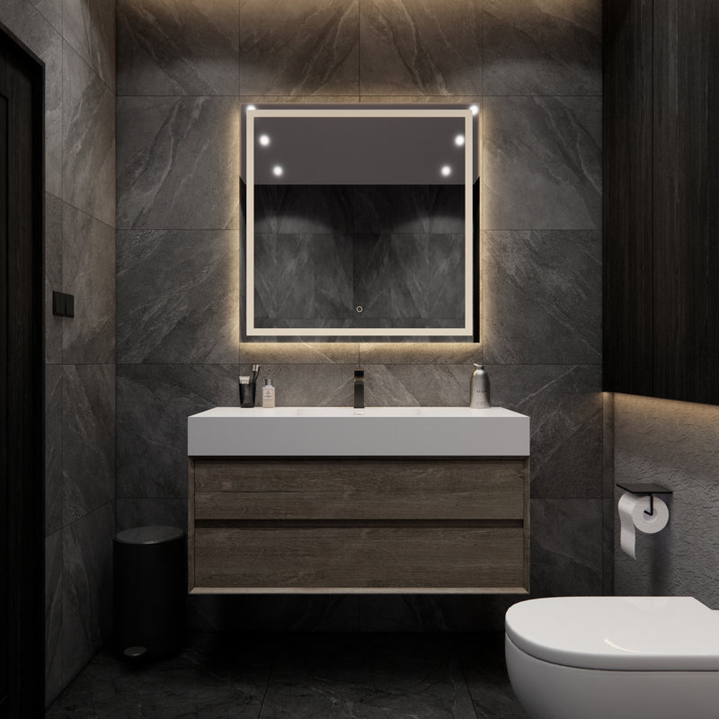 Meuble-lavabo simple 47 po Albizu, Gris