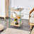  Modern Bedside Table Transparent Tempered Glass Side Table Accent Table Corner Table