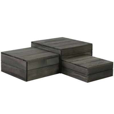 3 Piece Solid Wood Cake Stand Risers