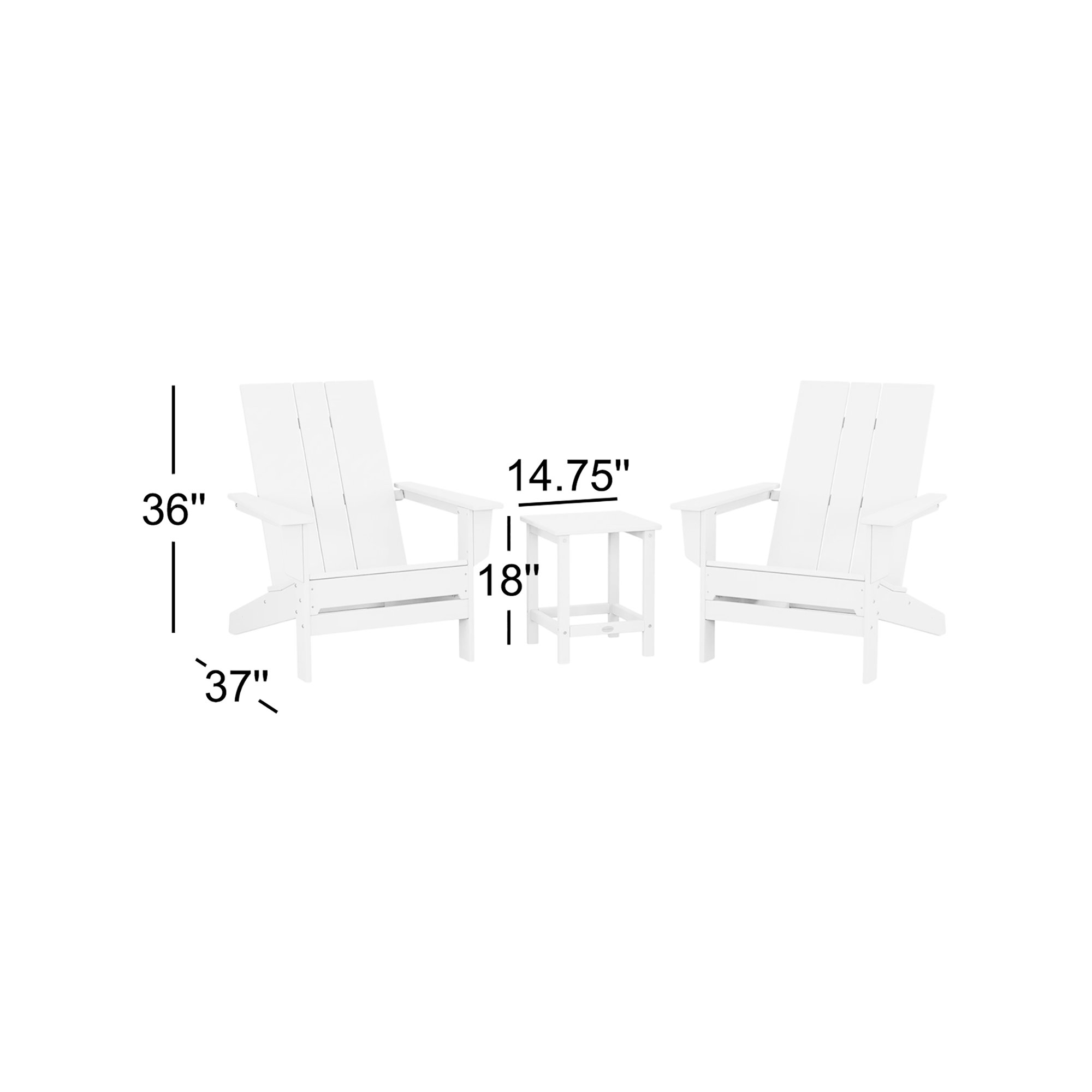 POLYWOOD x AllModern Adirondack Chairs with Table, Sand