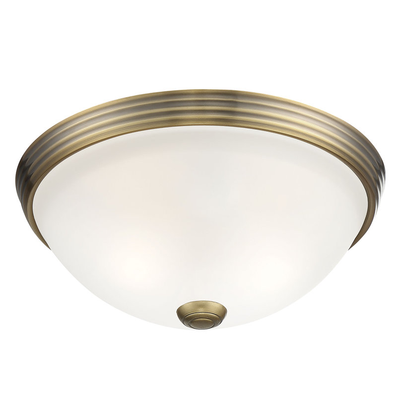 Plafonnier encastré 2 lumières Breanna, H 4,5 po x l 11 po x P 11 po, Laiton chaleureux