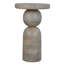 Table de bout ronde 18 po Tia, base à piédestal tourné, bois de manguier-1785942367