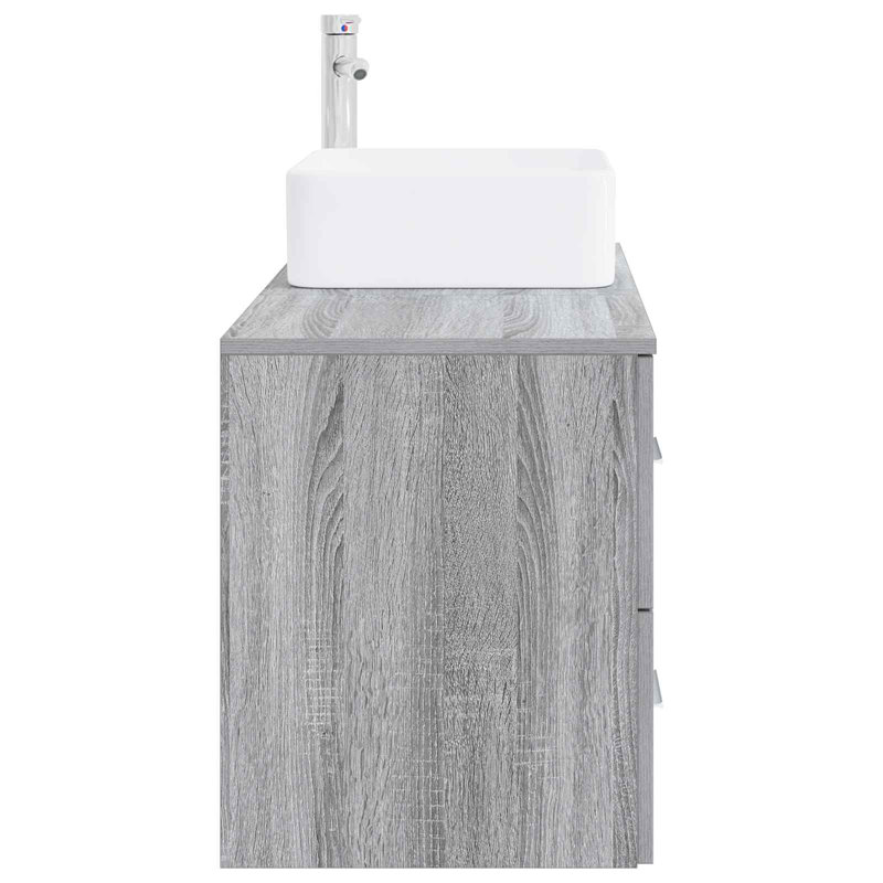 Vanity & Mirror Set, Grey Sonoma