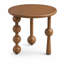 Table d'appoint ronde, table basse rétro avec pattes de différentes formes et bords arrondis, table de bout de chevet polyvalente pour le salon, finition brune robuste