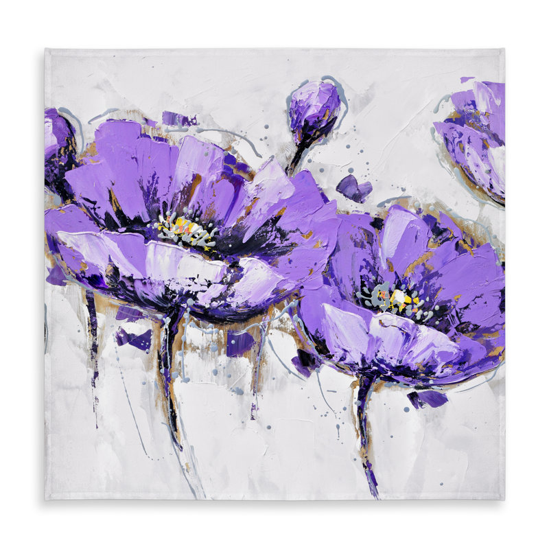 Abstract Purple Flowers Tablecloth | Contemporary Floral Decor