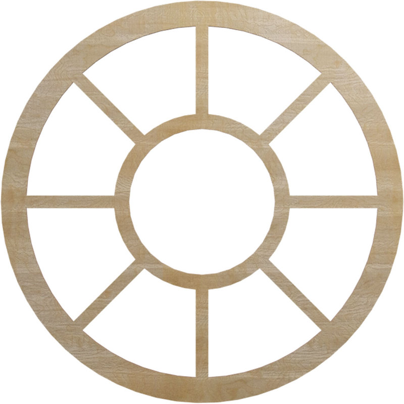 Médaillon de plafond Grace, Noyer blanc, H 38 po x l 38 po x P 0,25 po