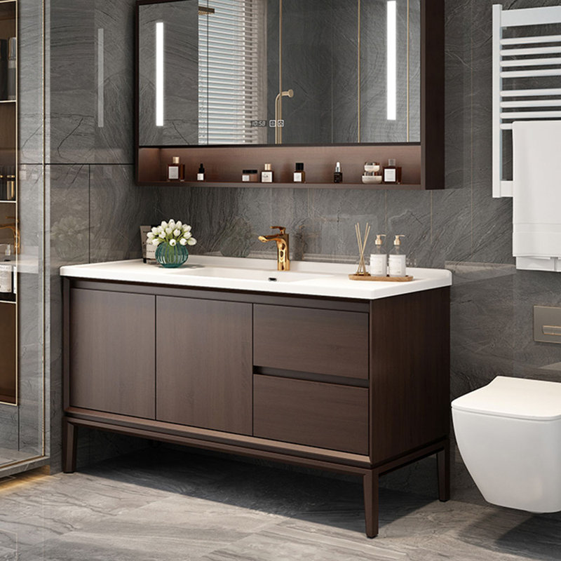 Retro light luxury bathroom cabinet