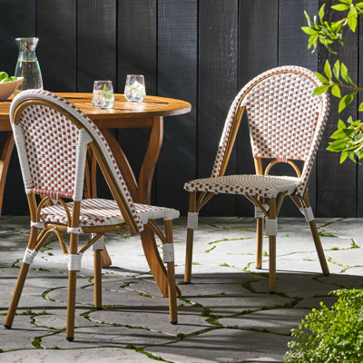 Chaises d'extérieur en aluminium pe, rouge rouille et blanc, structure, 2 places, utilisation de jardin