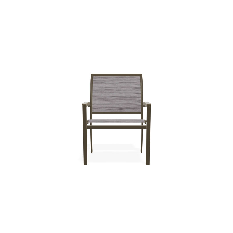 Chaise de café empilable en aluminium Bazza, Fossile, Bois de plage
