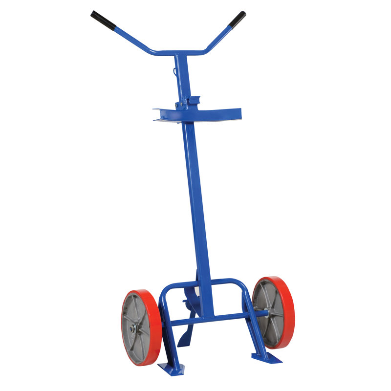 800 lb Capacity Blue Steel Drum Truck with Polyurethane Wheels