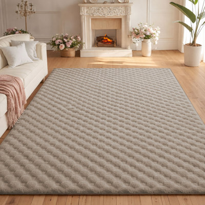 Aspire Homeware Mocha Bubble Texture Area Rug