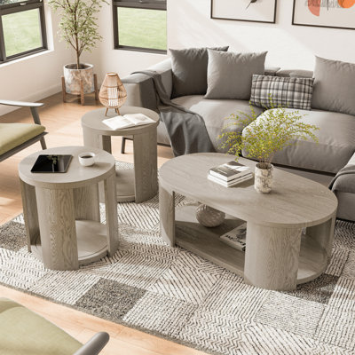 Doloros Balden 3-Piece Set With One Oval Coffee Table And Two End Tables