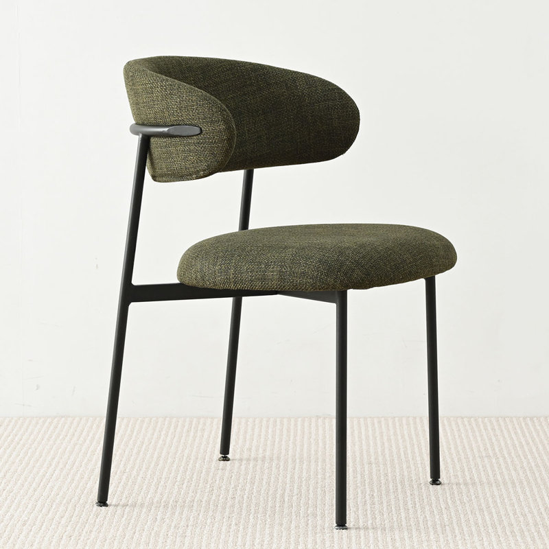 Chaise rembourrée avec pieds en métal, Vert