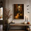 Art mural sur toile Halloween au clair de lune avec lanterne sur souche-101907086