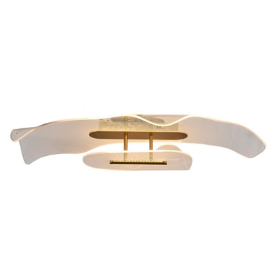 Cassen Elegant Gold Chandelier, Metal Body with Acrylic Cap, 33.5 x 5.9 inches | 1x 18W Integral LED, 3000K, 1800 Lm | Stunning Light Fixture for Dini