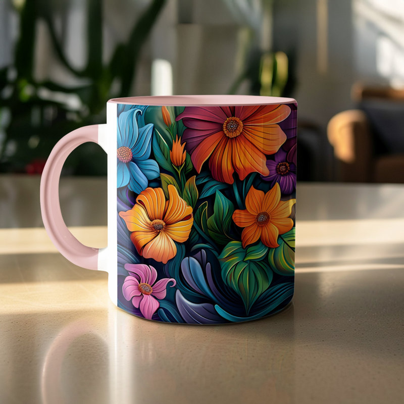 Ceramic Coffee Mug, Pink