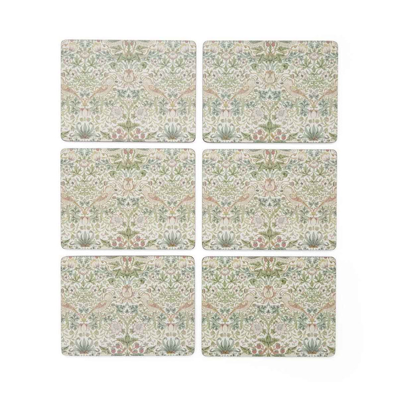 The Original Morris & Co. Strawberry Thief Large Placemats - Set Of 4