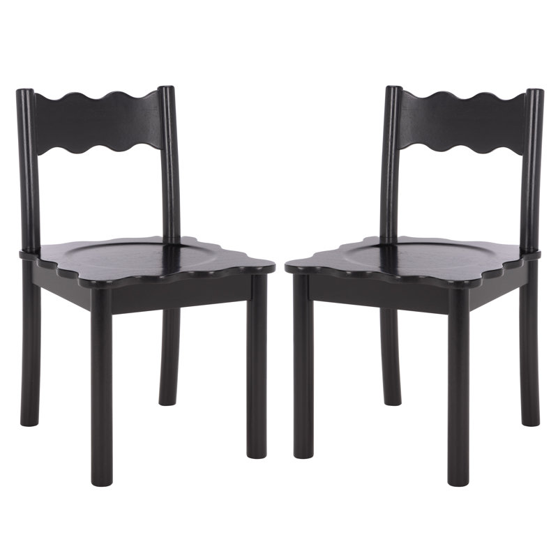 Nolly Scallop Dining Chairs, Black