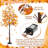 6FT/5FT/4FT Lighted Maple Trees 240LEDs Artificial Fall Trees with Lights Plug,3 Pack
