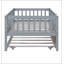 Wood Daybed with Trundle and Fence Guardrails-1171555873-1171555871