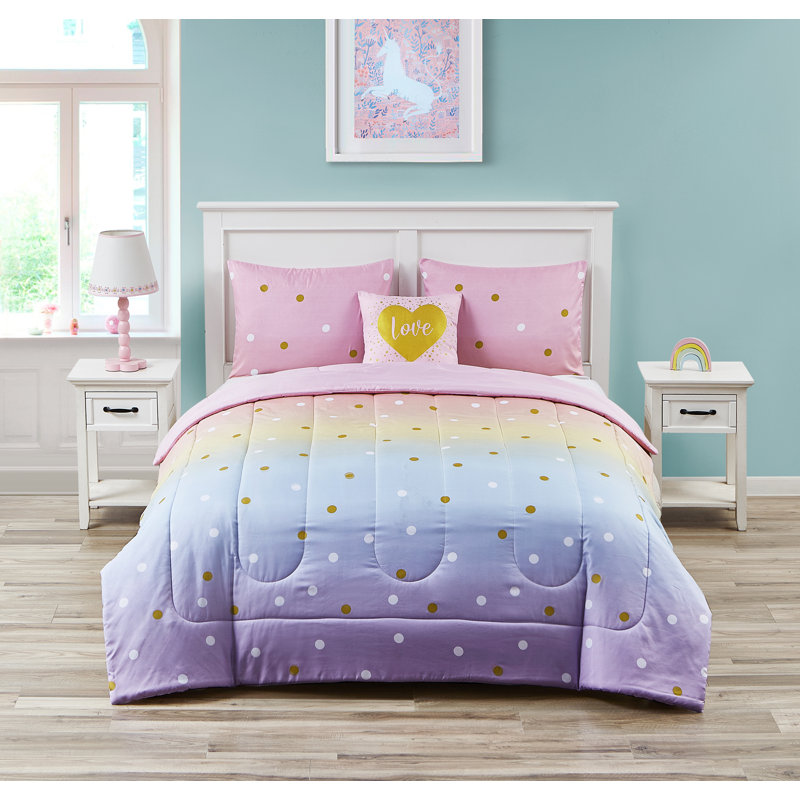 Polyester Percale Comforter, Twin Comforter + 1 Sham + 1 Throw Pillow