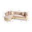 Canapé modulaire or capitonné avec revêtement en bois taupe