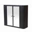 Armoire de salle de bain murale noire avec miroir, 2 portes en miroir et tablette ouverte, armoire de rangement en métal de style campagnard avec compartiment ouvert pour meuble-lavabo, toilette et évier