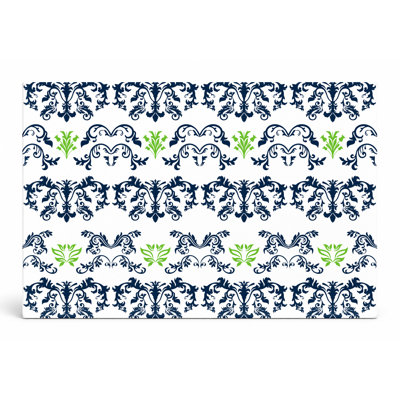 Bleu marine et vert lime baroque - Équipes nationales de football sur toile