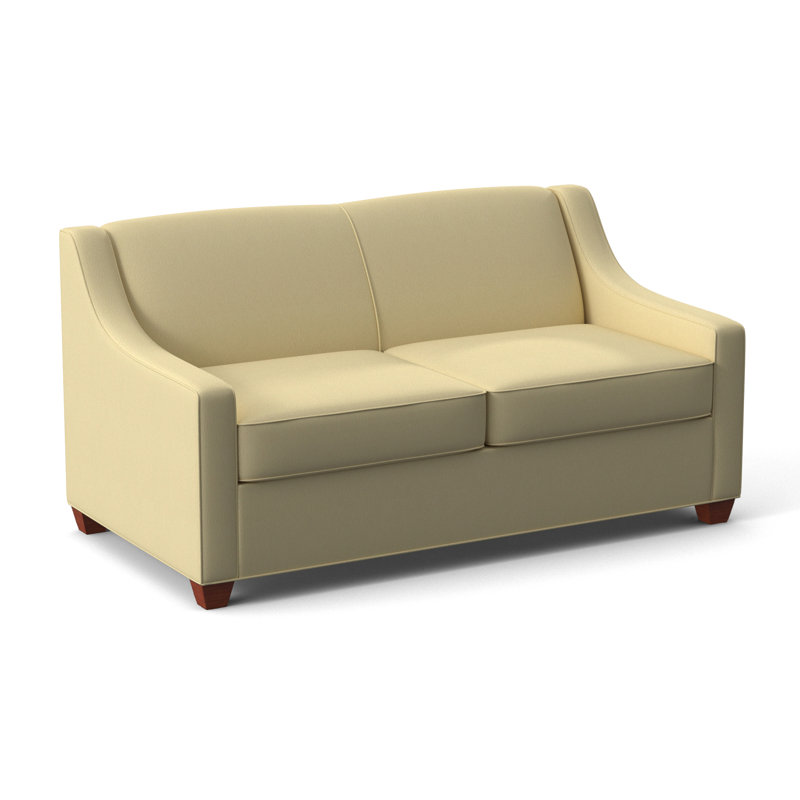 Phillips 68" Recessed Arm Sofa Bed with Reversible Cushions, Dillon Buff, Hybrid, BM Cherry